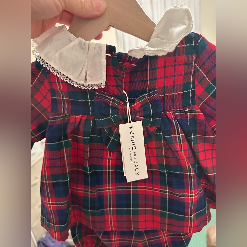 Janie and Jack Red Plaid Kids Formal Dress